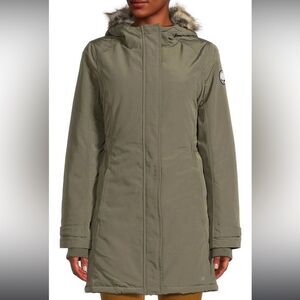 NWT Women’s Med. Green/Olive Spyder Parka/Coat Hooded w/ Detachable Faux Fur